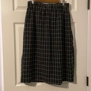 Orange creek plaid midi skirt